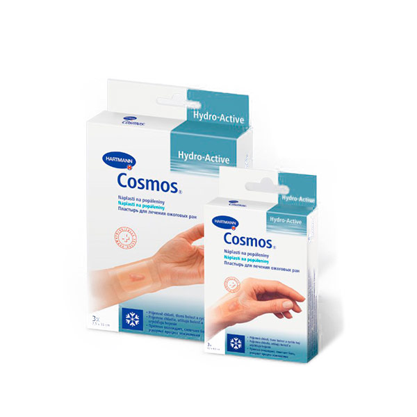 Пластырь на ожоговые раны Cosmos Hydro active 4,5х6 см, 3 шт.