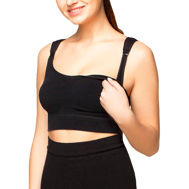 Майка Фэст бесшовная укороченная для кормления Б-225 черная